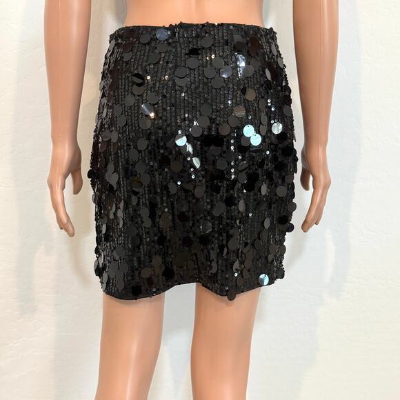 Kate Kasin medium sequin stretch mini skirt bodycon SK 2814 - Picture 11 of 13